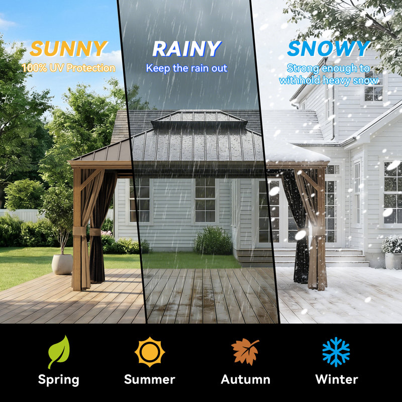 Joyside 16 Ft. W x 12 Ft. D Outdoor Aluminum Hardtop Gazebo with